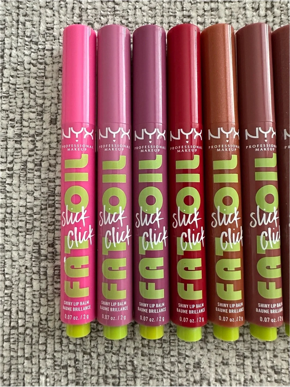 BRAND NEW NYX Makeup Fat Oil Slick Click Shiny Lip Balm Set of 10 Shades